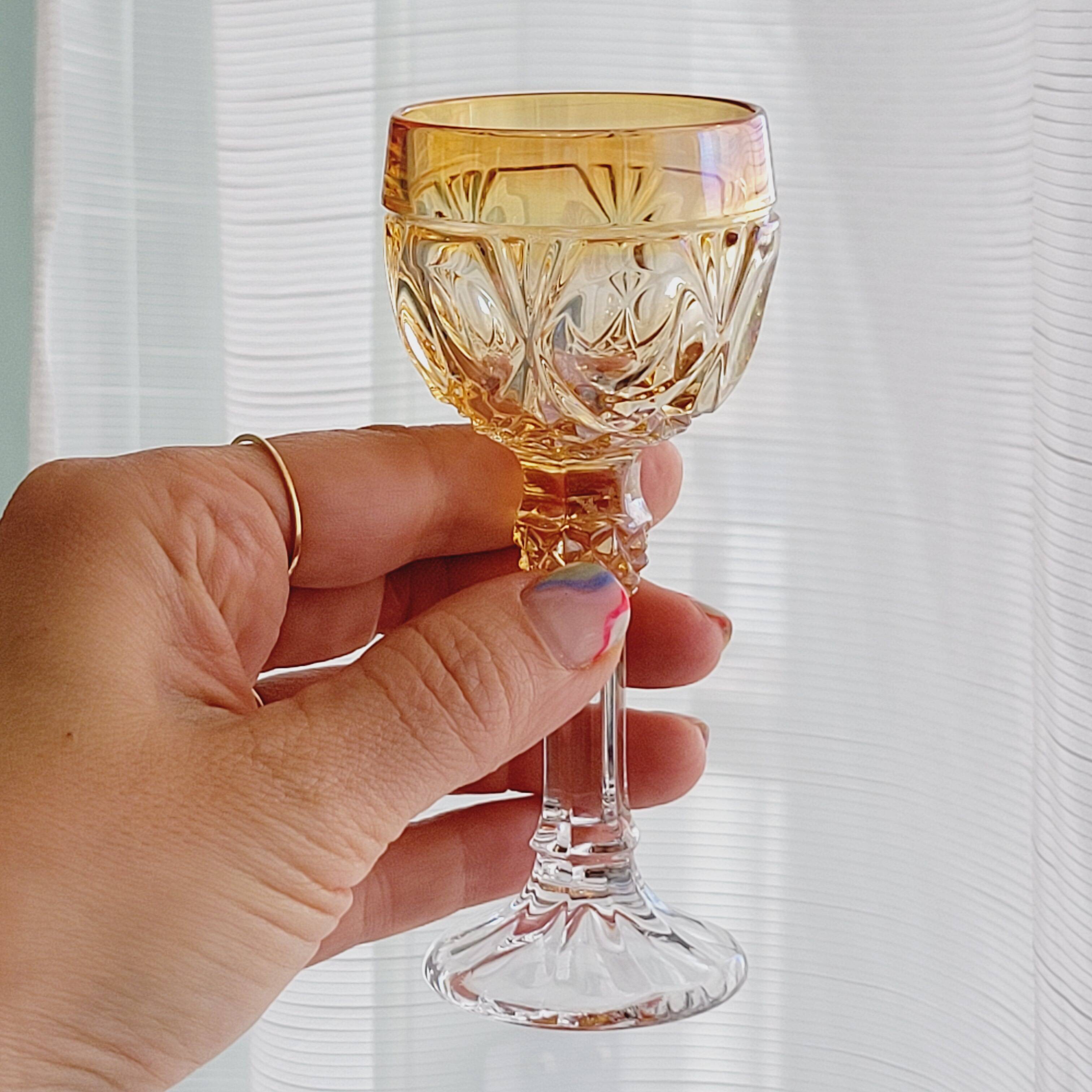 Amaris Nachtmann 6 Small Iridescent Colored Crystal Shot Glasses