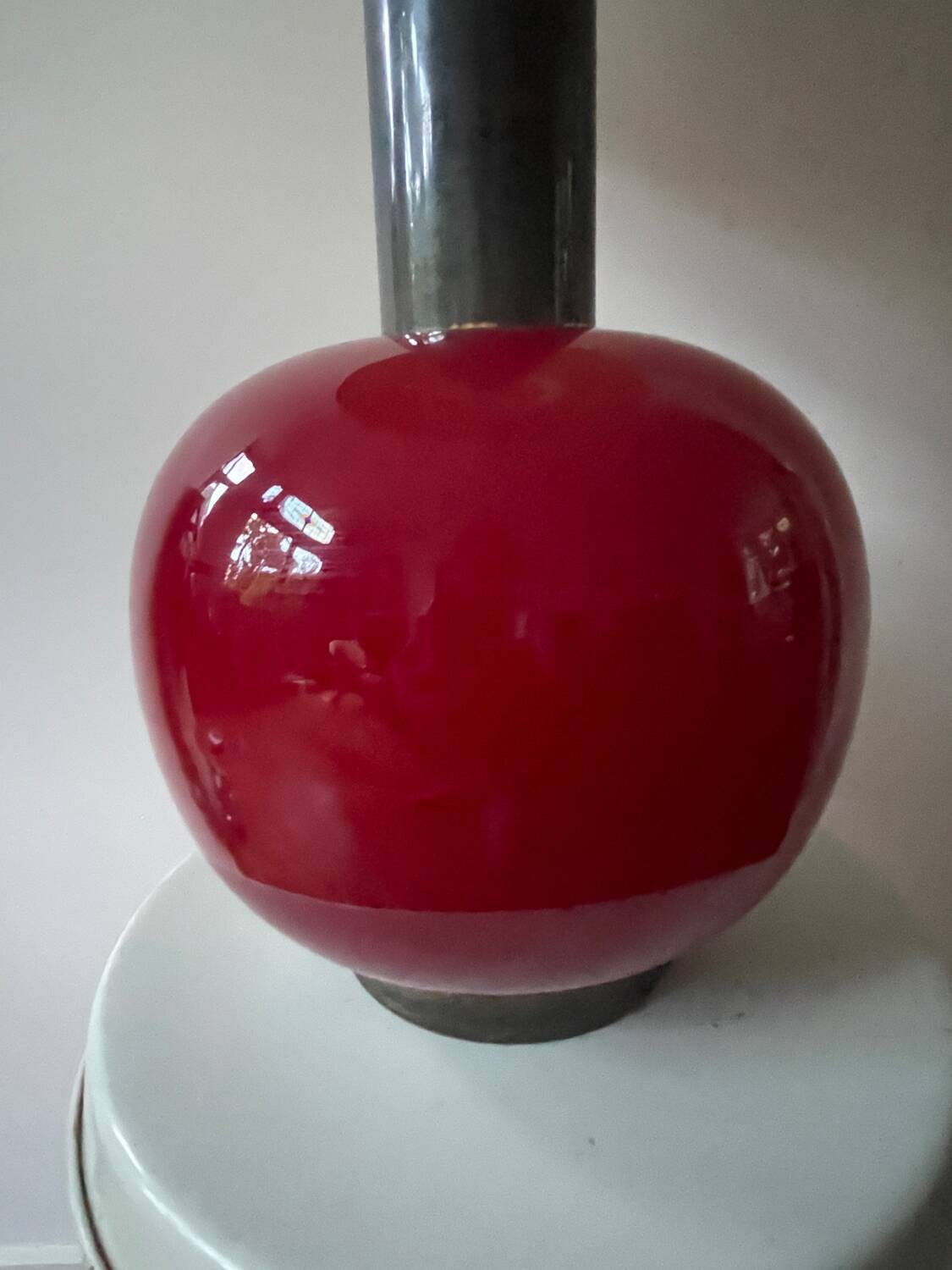 Lampadaire unique en verre de Murano. Design années 60.