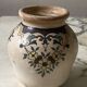 Old mustard pot with floral decoration Digoin