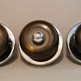 Set of 3 vintage space age sconces 60/70