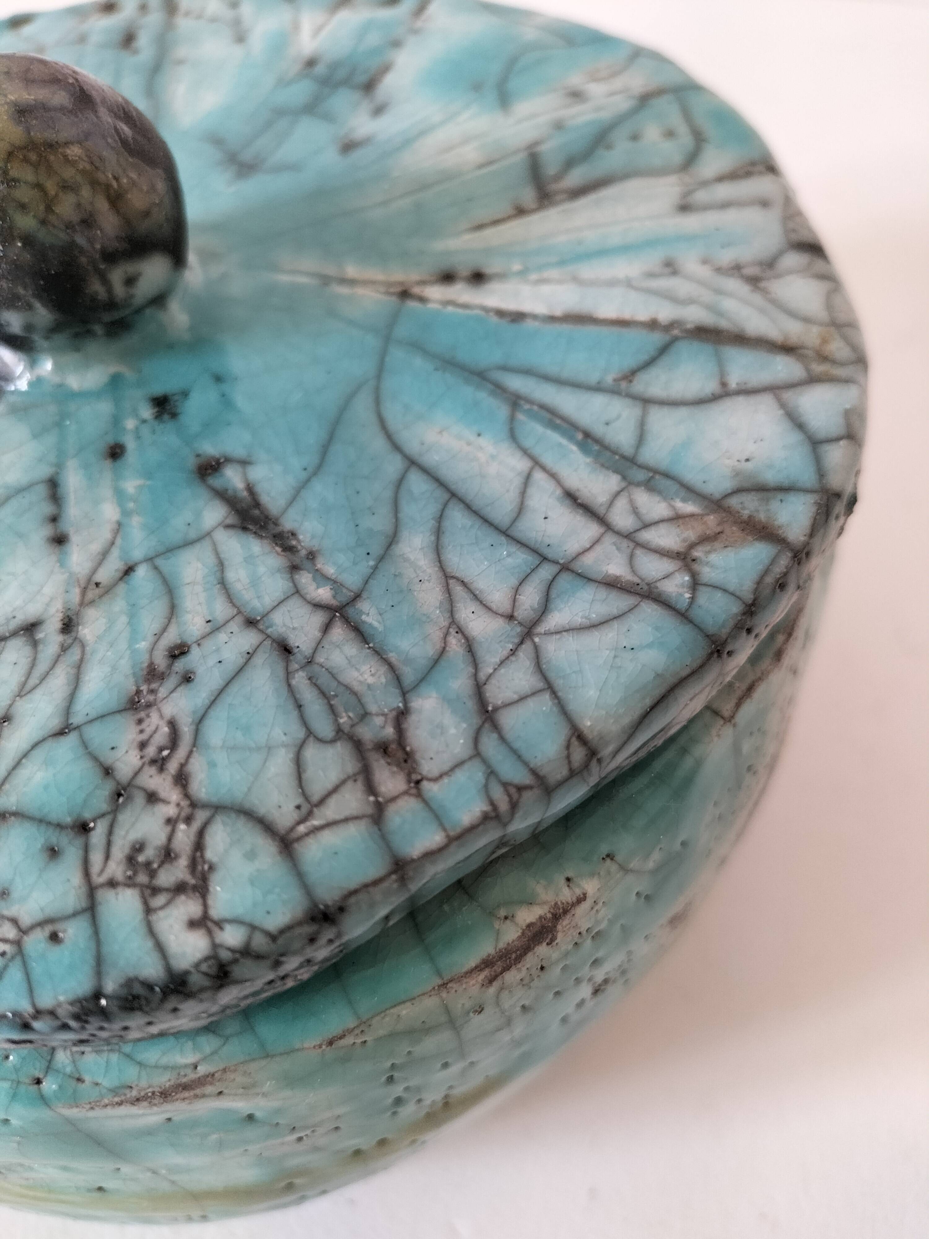 Raku-style handcrafted ceramic box