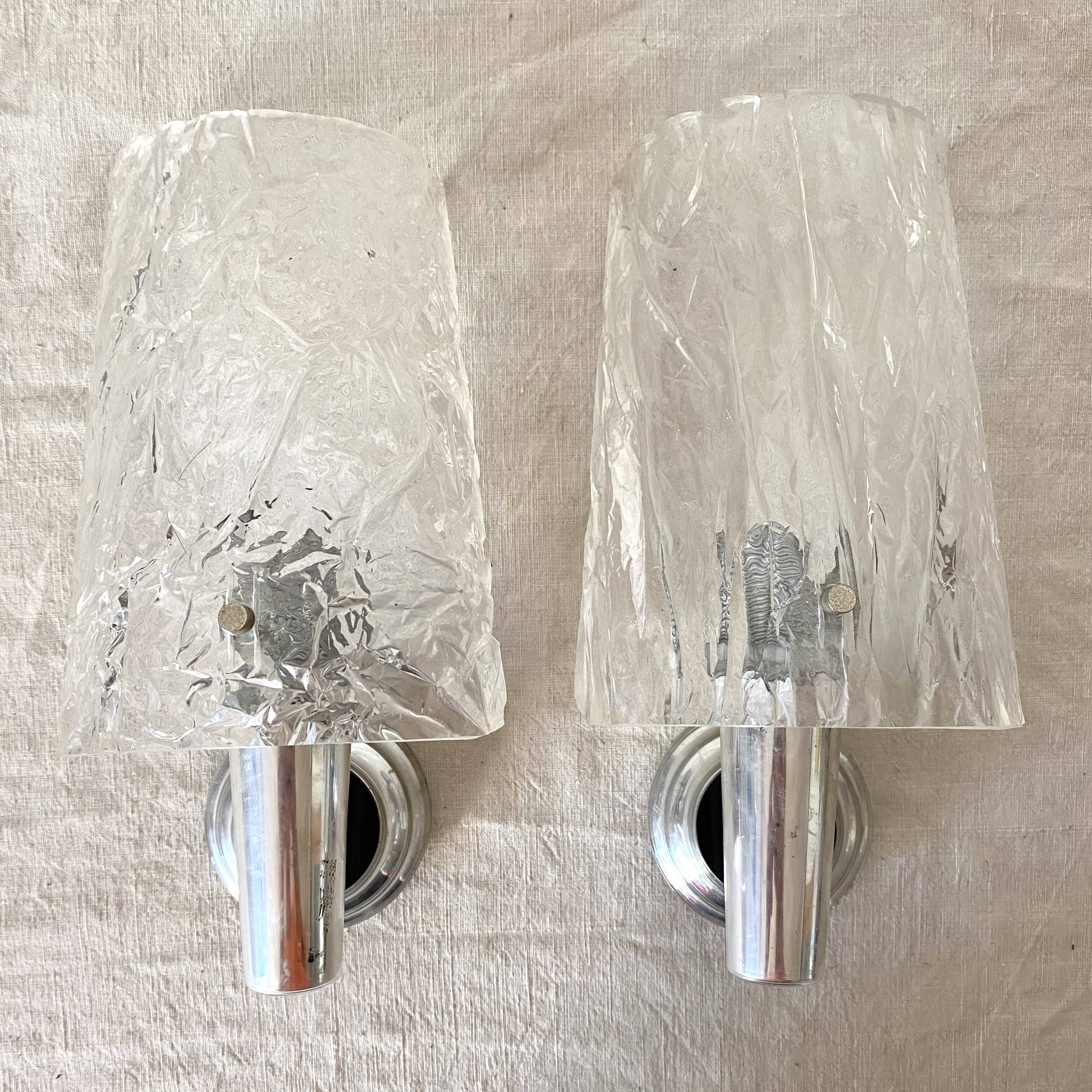 Pair of 60s-70s wall lights