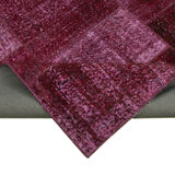 Hand-Knotted Turkish Vintage 193 cm x 300 cm Red Patchwork Rug