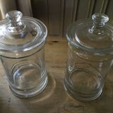 Lot of 2 old glass jars
