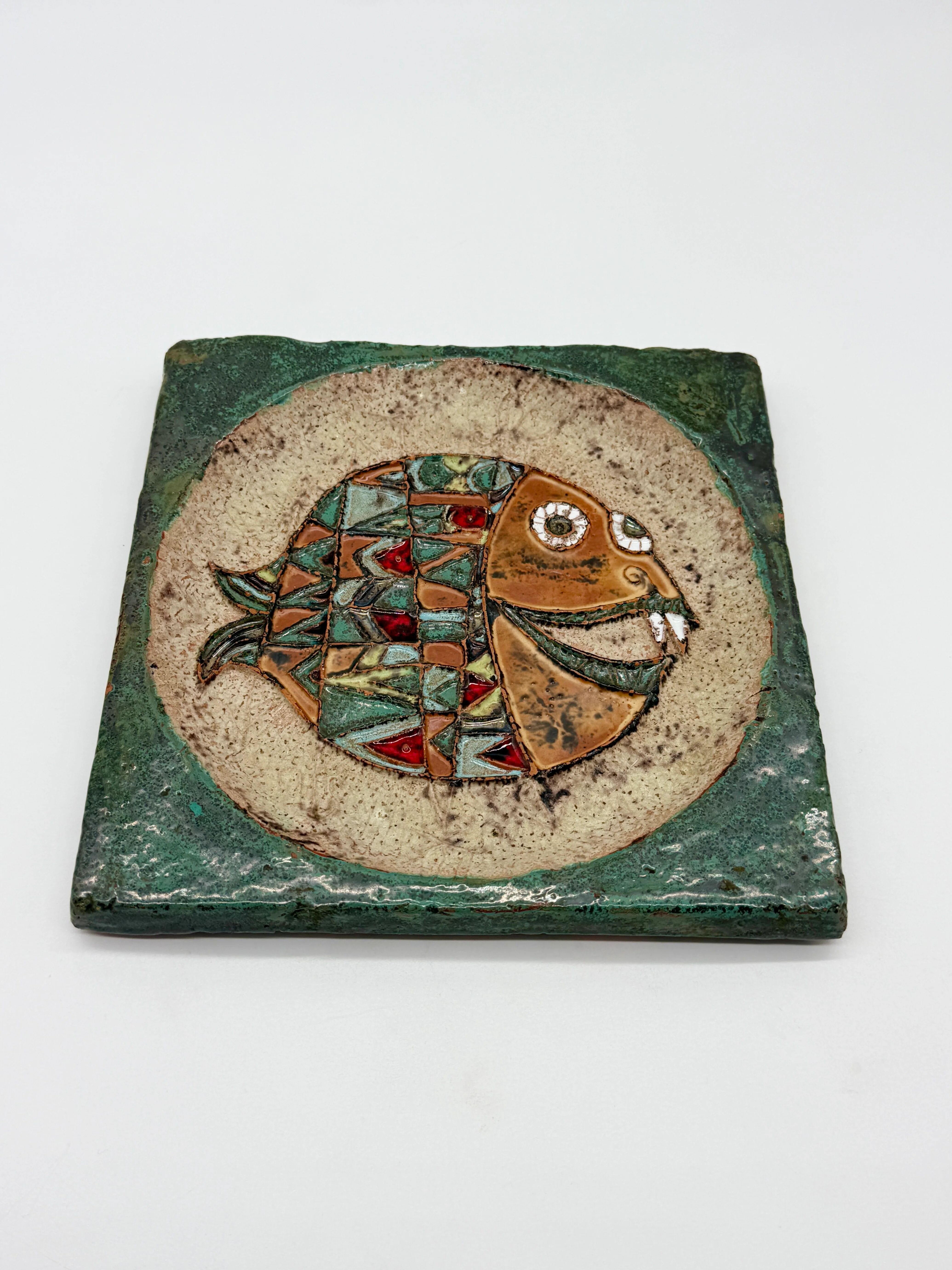 Wall ceramic "fish" – roland zobel, the cyclades 1970s