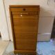 50s/60s light oak curtain filing cabinet low model with removable shelves