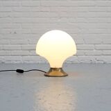 Lampe de table en verre oplain et chrome, années 1970