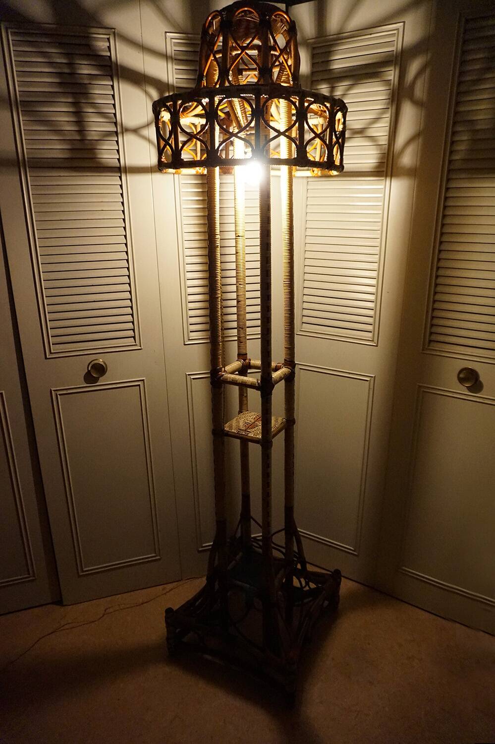 Rattan Wicker Floor lamp, around 1900