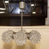 Suspension with six glass Lampshade cut, 60 years