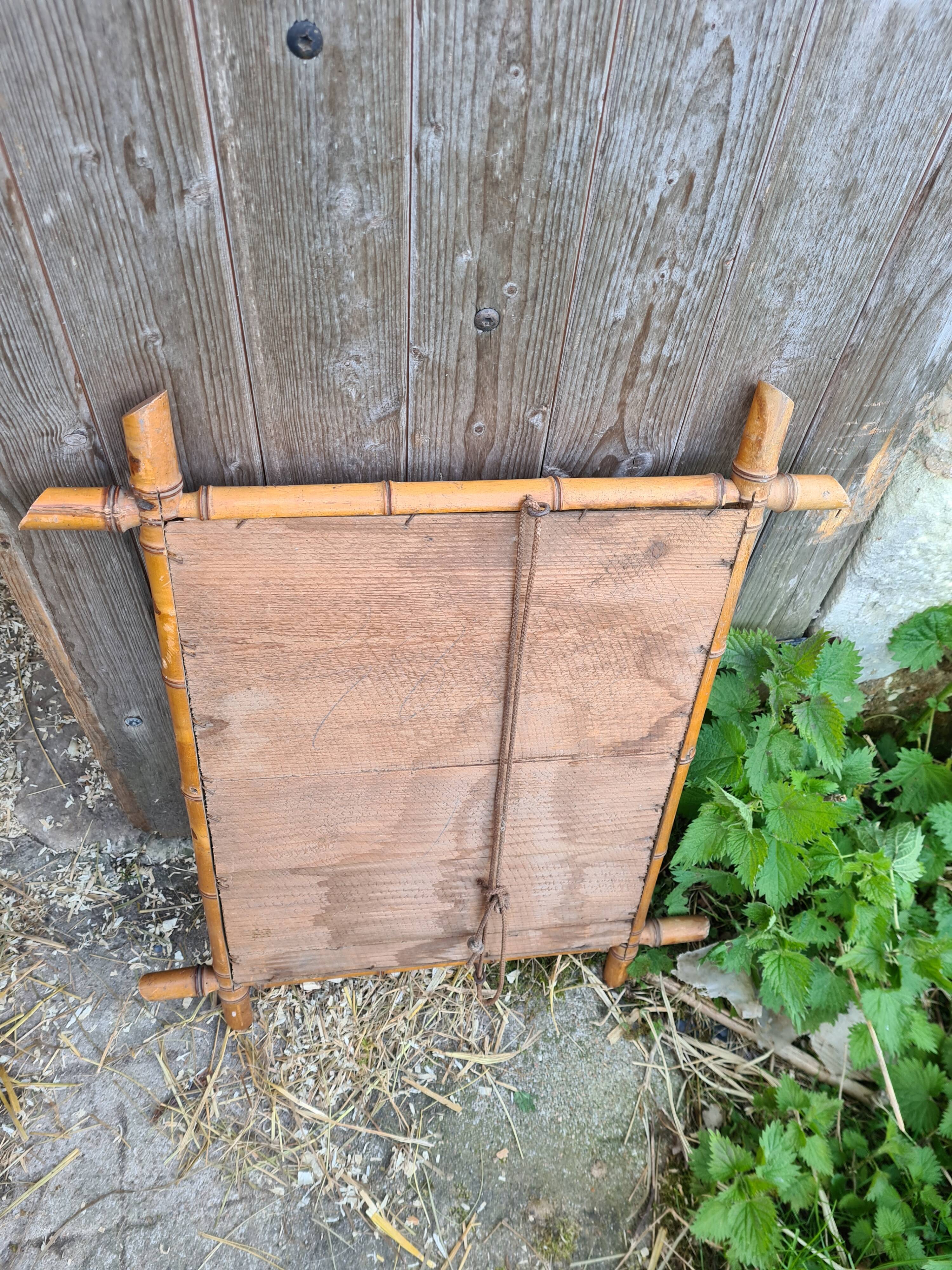 Ancient bamboo mirror 52x63cm