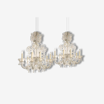 Tall Classical Murano Glass Chandelier-