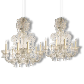 Tall Classical Murano Glass Chandelier-