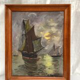 Old painting signed Oil On Canvas dimension: height -46,5cm- width -38,5cm-