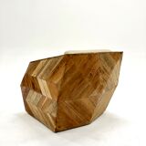 Vintage armchair in solid wood slats