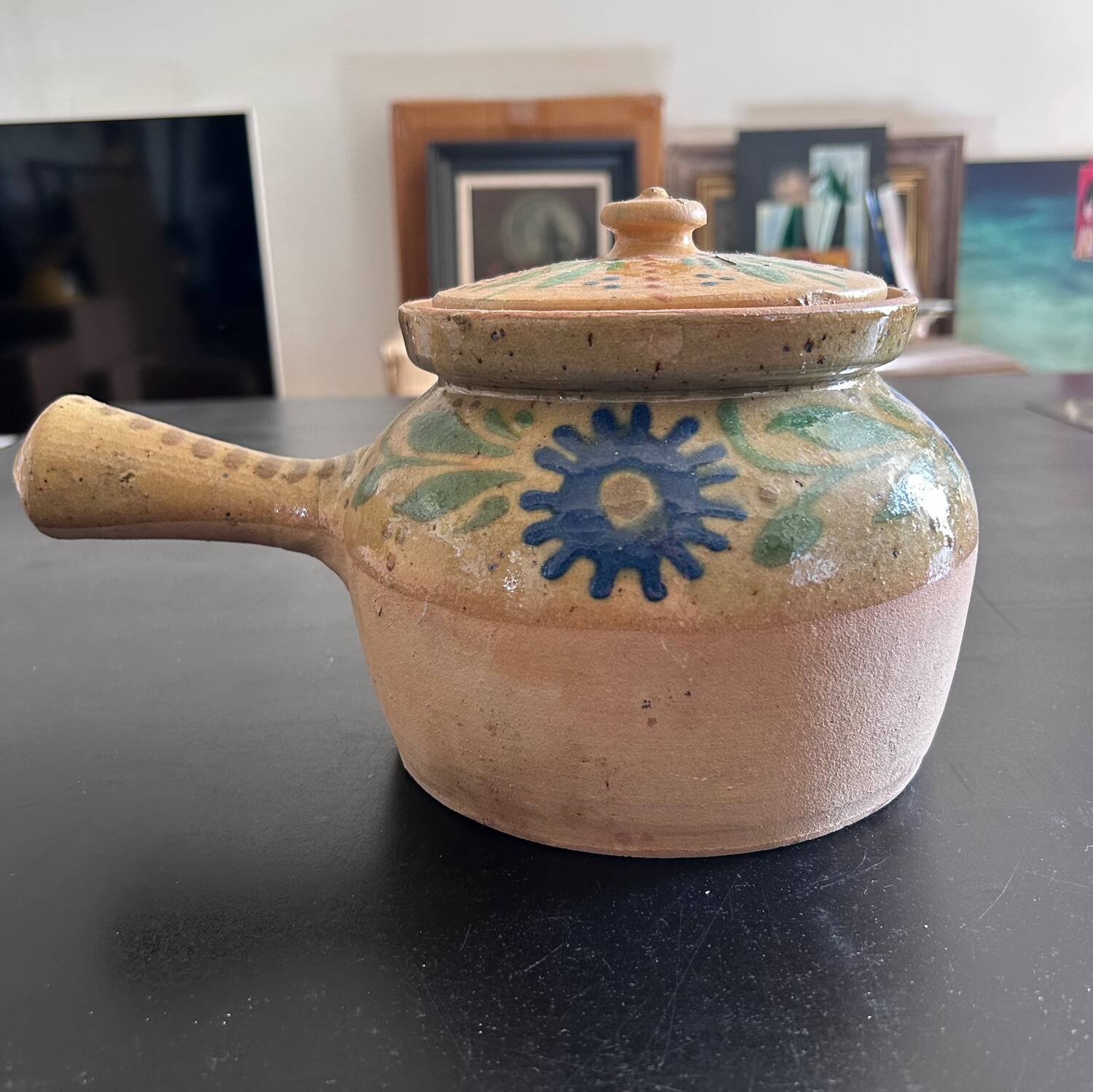 Stoneware tureen with floral decoration