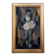 Mid-Century Modern Swedish Figurative Framed Oil Painting, "Cubist Dancer"