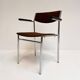 Set of 6 stackable chairs in rust colour by Gijs van der Sluis, 1970s.