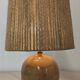 Lampe boule vintage en grès émaillé et corde de jute