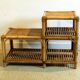 Two-tier rattan low cabinet