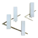 Pair of asymmetrical Hollywood Regency sconces, bronze - opaline glass, 70s
