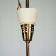 Large Italian Mid-Century Sputnik Brass Chandelier with Satin Glass, 1950s