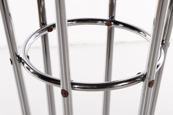 Porte-manteau en travertin chromé architectural italien années 1960