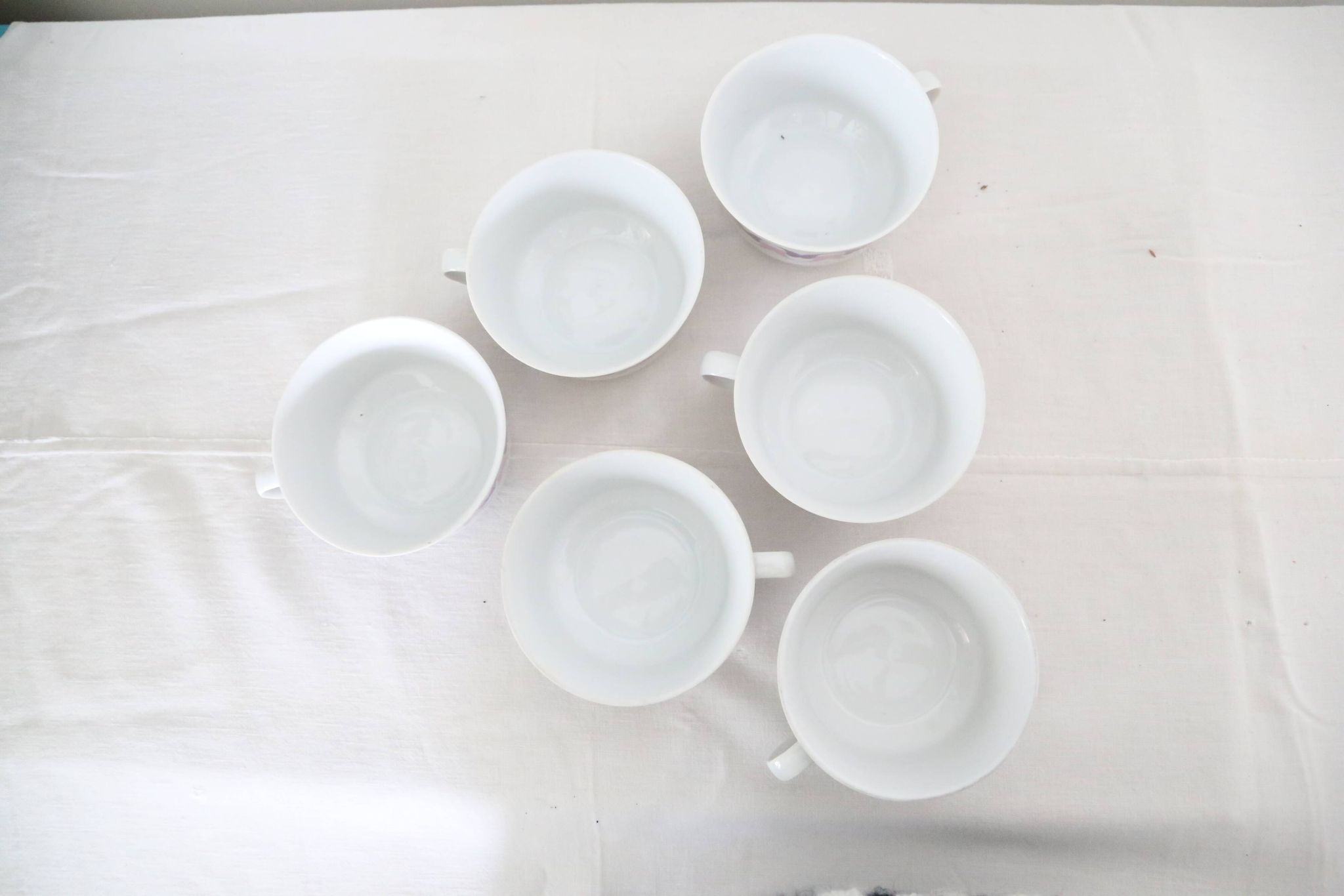 Set of 6 cups in Alfoldi porcelain, vintage Hungarian