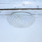 Round ceiling lamp chiseled glass diamond tips