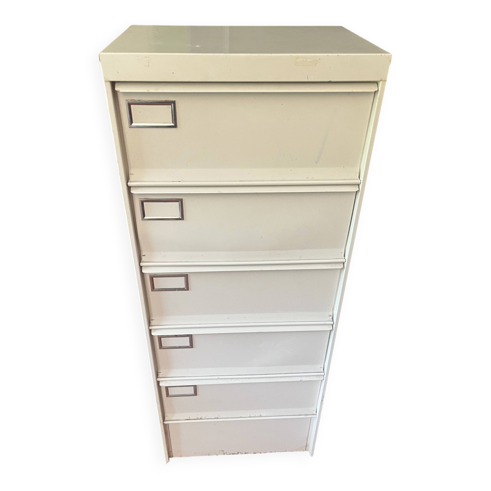 Vintage Industrial Style Metal Cabinet with 5 Compartments
