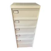 Vintage Industrial Style Metal Cabinet with 5 Compartments