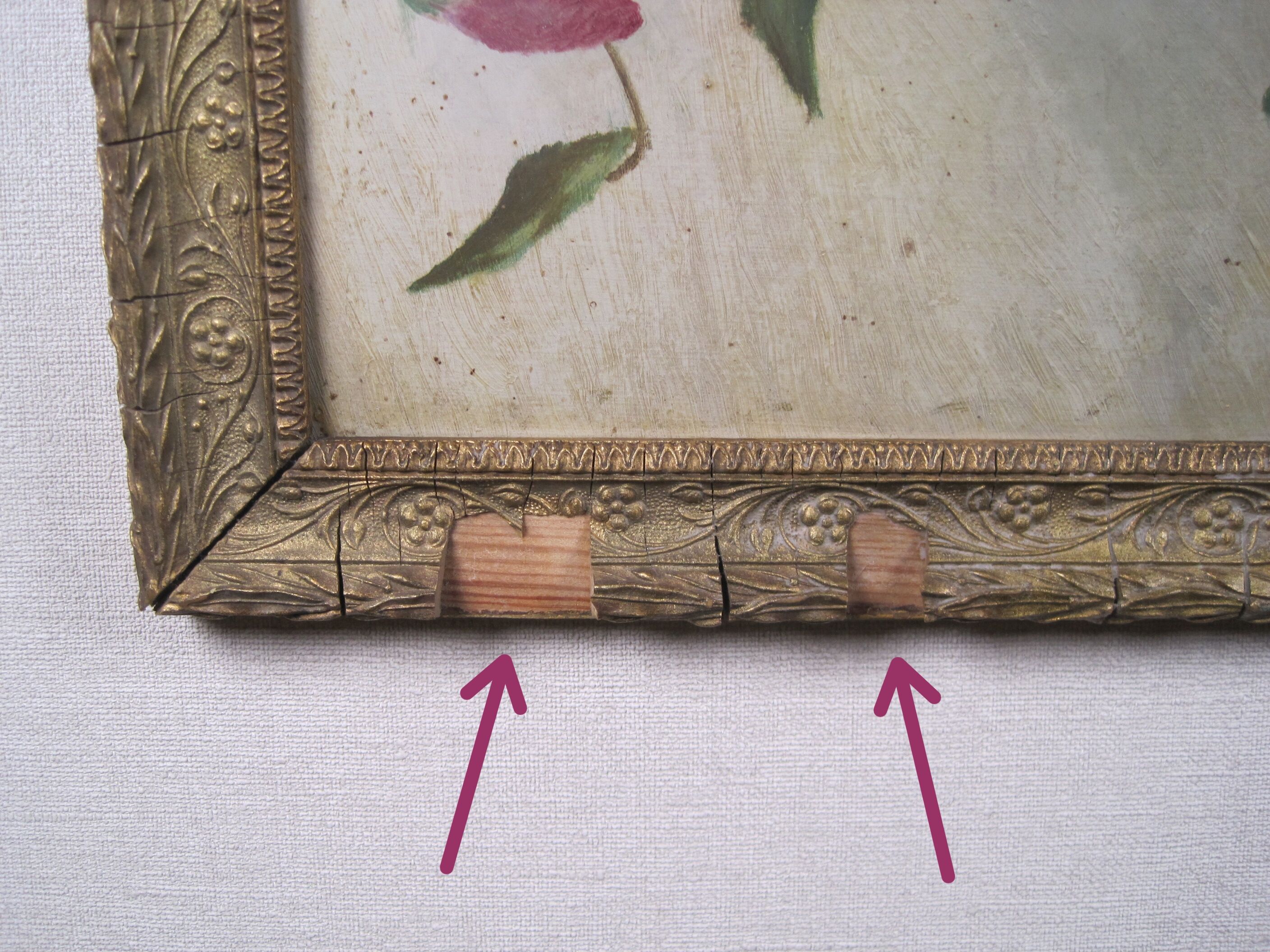 Oil on panel painting hsp white & purple clematis signed m. strich 1904