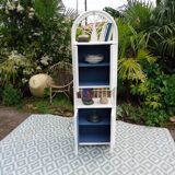 White rattan shelf
