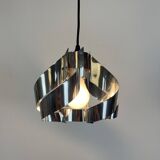 70s chrome spiral pendant light