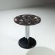 Round sidetable with stone top and three chromed legs