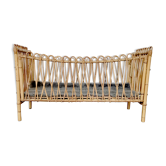Rattan and bamboo child bed