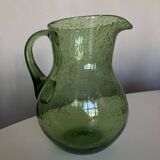 1960s Biot green bubble glass pitcher 1.5L