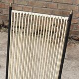 Wrought iron armchair, brass & scoubidou, France 1950s