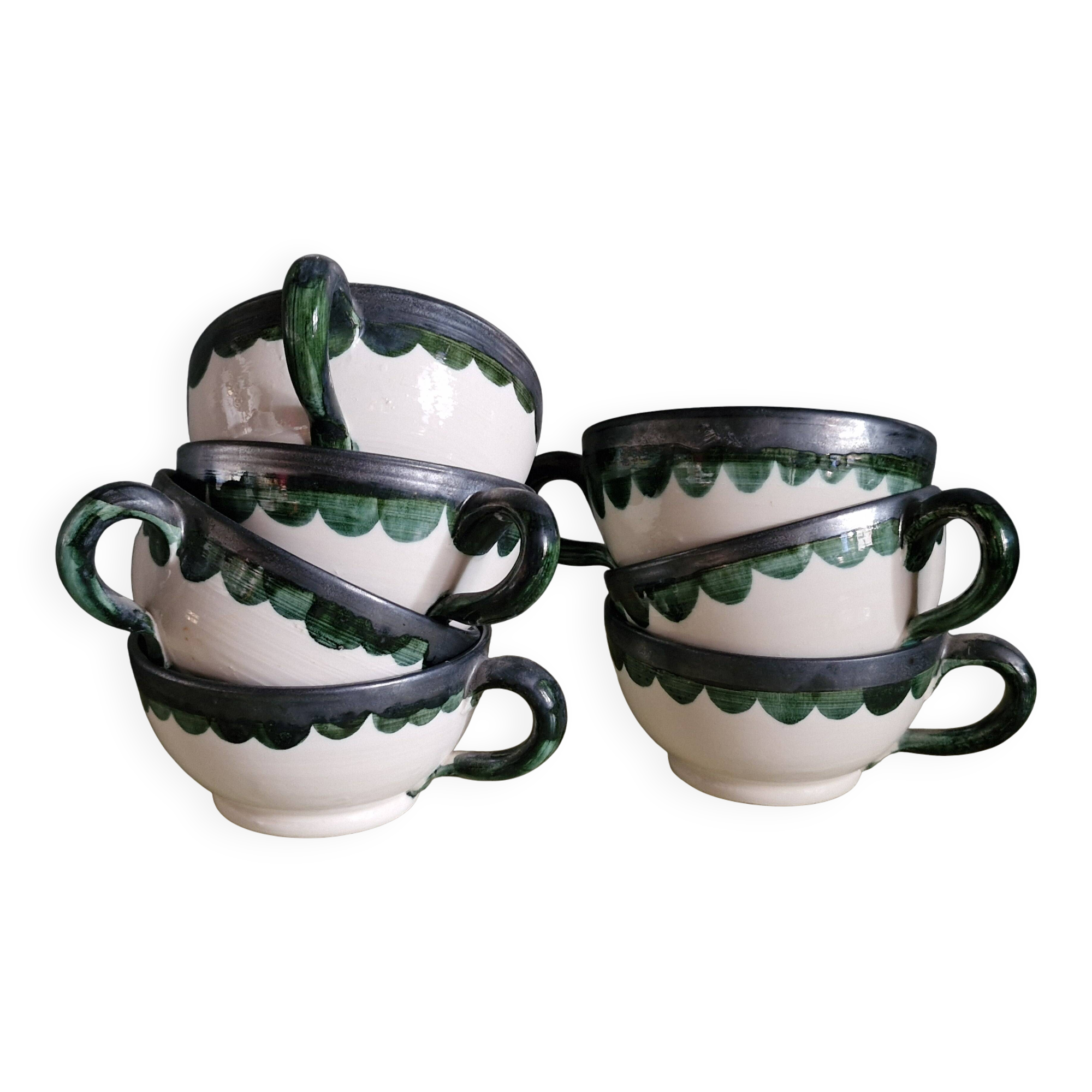 Vintage 7 Earthenware Mugs