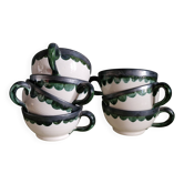 7 tasses vintage en faïence