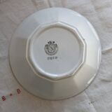 Antique Saint-Amand faience salad bowl model 2078 – Burgundy geometric pattern