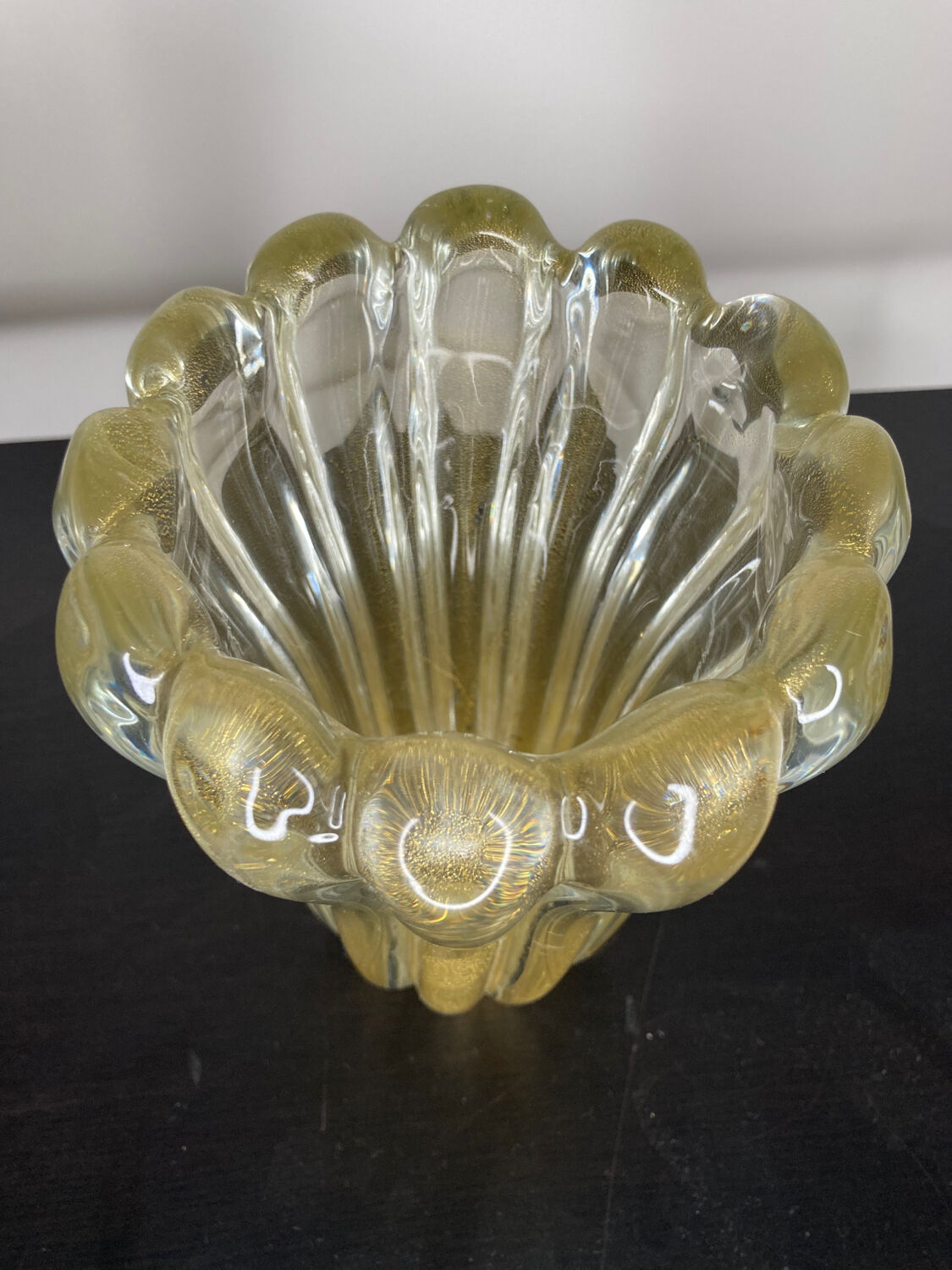 Vase Murano paillons d’or