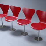 Vintage auditorium chairs Arne Jacobsen Butterfly by Fritz Hansen 1960