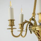 Louis XVI style chandelier in gilded bronze. Circa 1900.