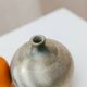 Beige Bernd Röter Studio Ceramic Vase by Clemenswerth Germany, Vintage Mid-Century with Green-Blue Glaze