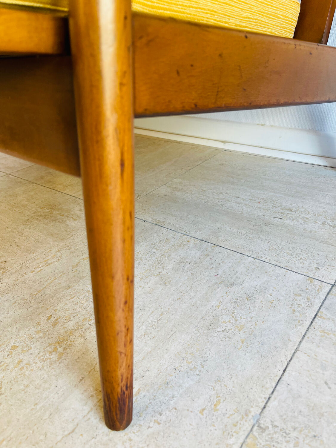 Scandinavian teak banquette for two, circa 1960.