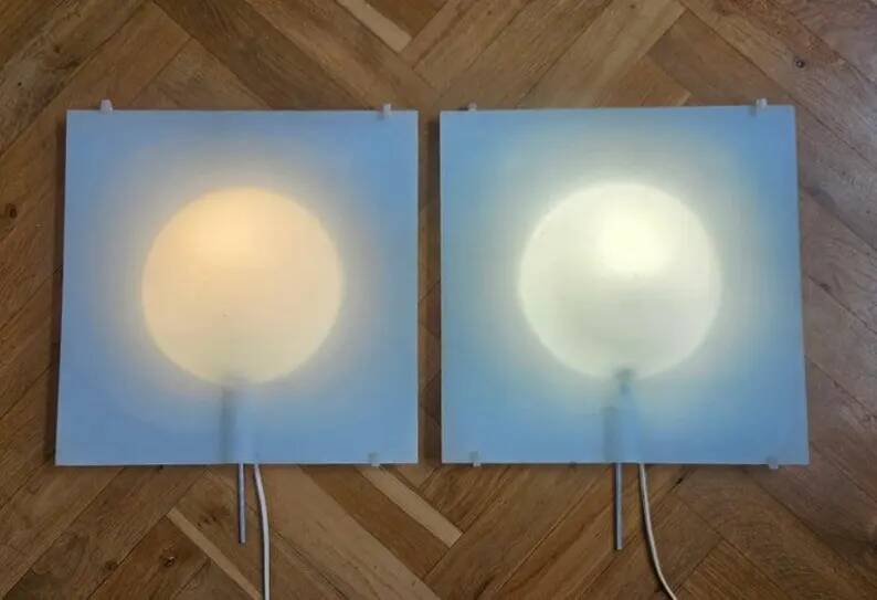 Pair of Large Midcentury Wall Lamps Ikea Design Cecilia Johansson, Sweden, 1980s