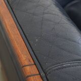 2 canapés Art Déco 2,5 places en cuir de vachette bleu foncé