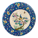 Large circular earthenware dish from Louvière with Longwy style bird decoration