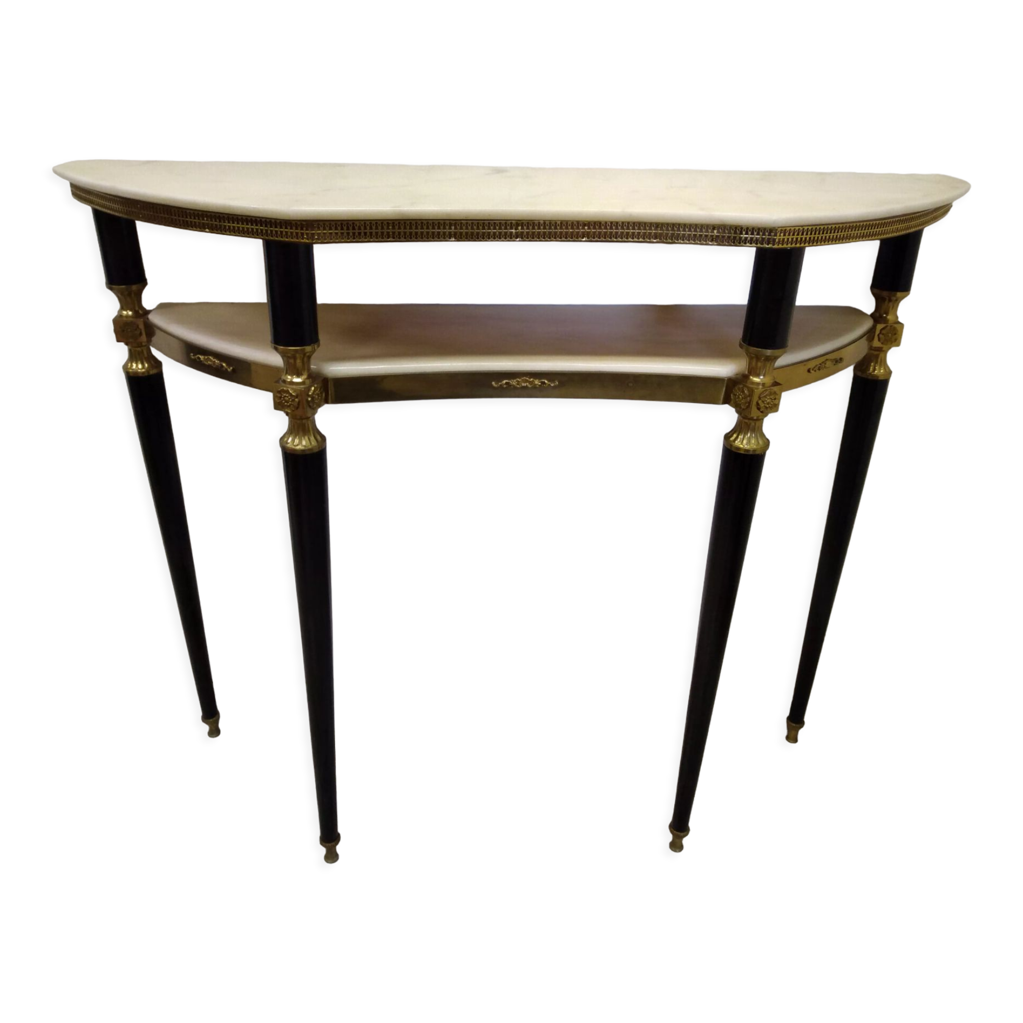 Vintage Italian half-moon console