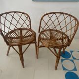 Two rattan chairs